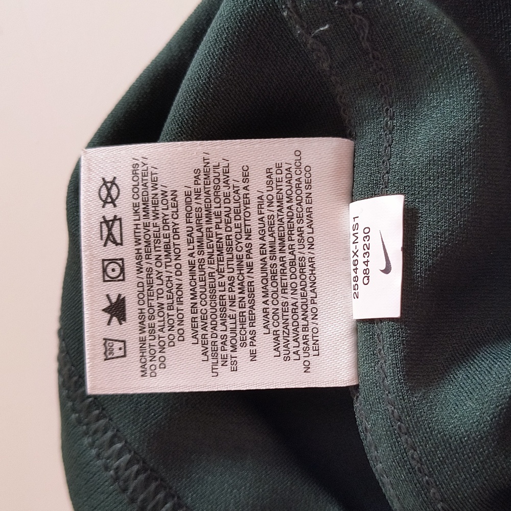Nike Men's Dark Green Dri-FIT Zippered Polo Shirt - Size Medium - Picture 7 of 9